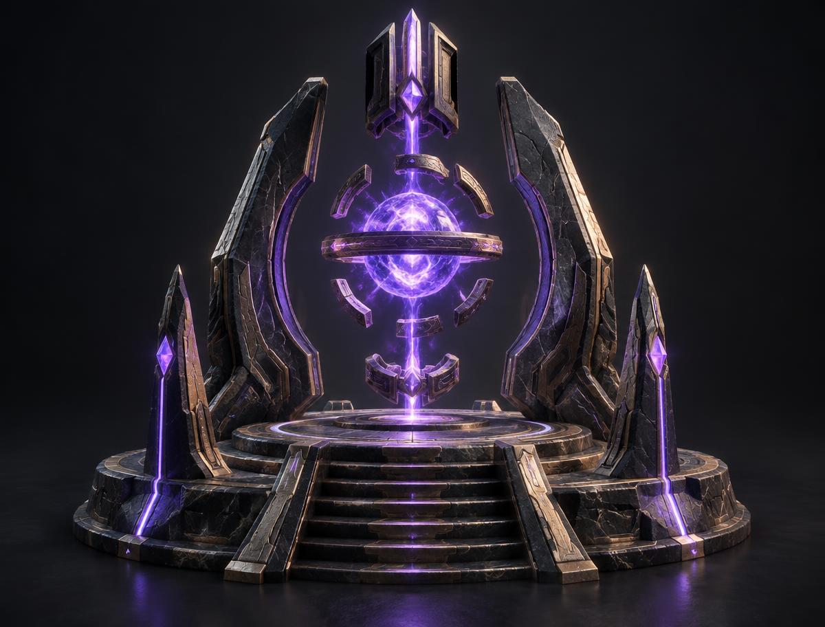 Void Energy Shrine 3D asset render